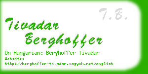 tivadar berghoffer business card